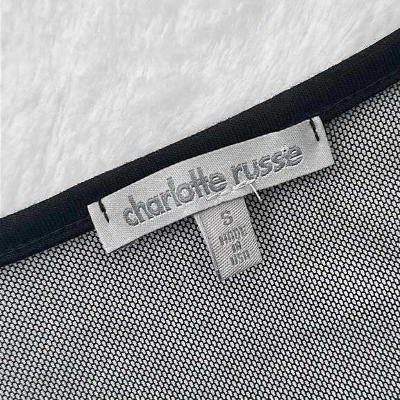 NWT Y2K Charlotte Russe Women’s Sheer Mesh Vamp Goth Whimsigoth Black Bodysuit S - Picture 7 of 8